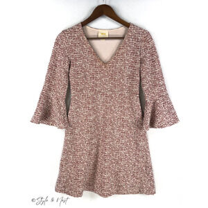 Anthropologie Maeve Susie Swing Dress Tweed Preppy Mini Garden Party Size XXSP